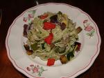 Tagliatelle Verdi With Roasted Vegetables & Cream Cheese