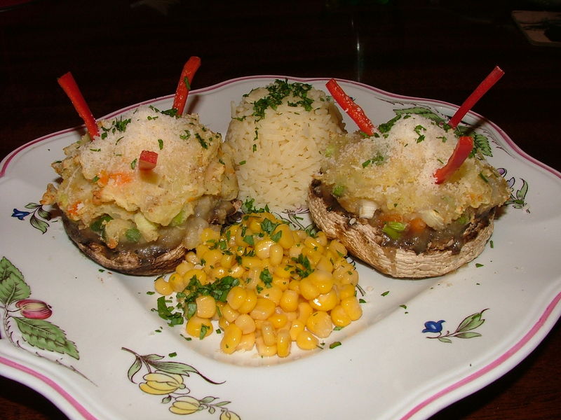 Vegetable Stuffed Mushrooms