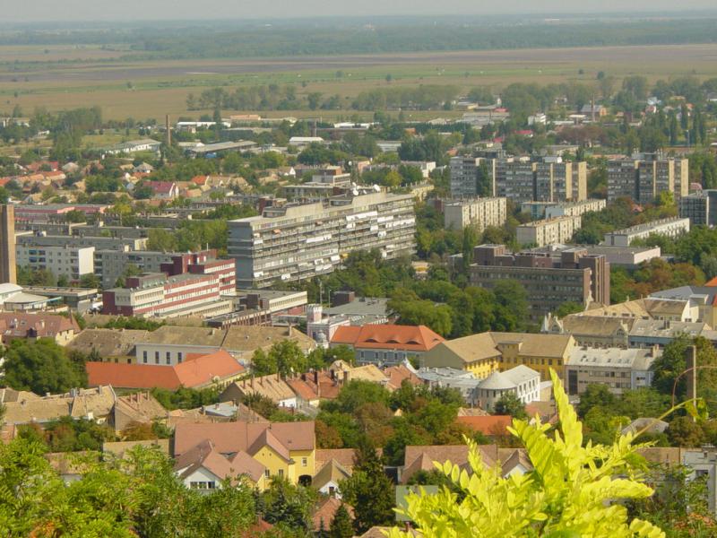 Szekszárd látképe. Középen a 