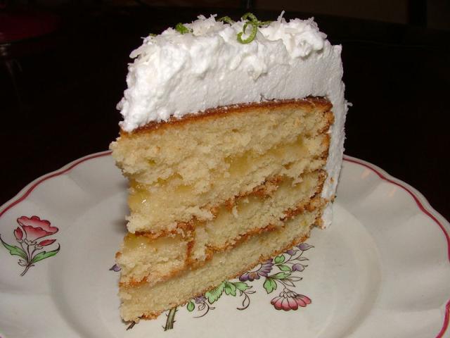 Citromos-kokuszos torta szelet
